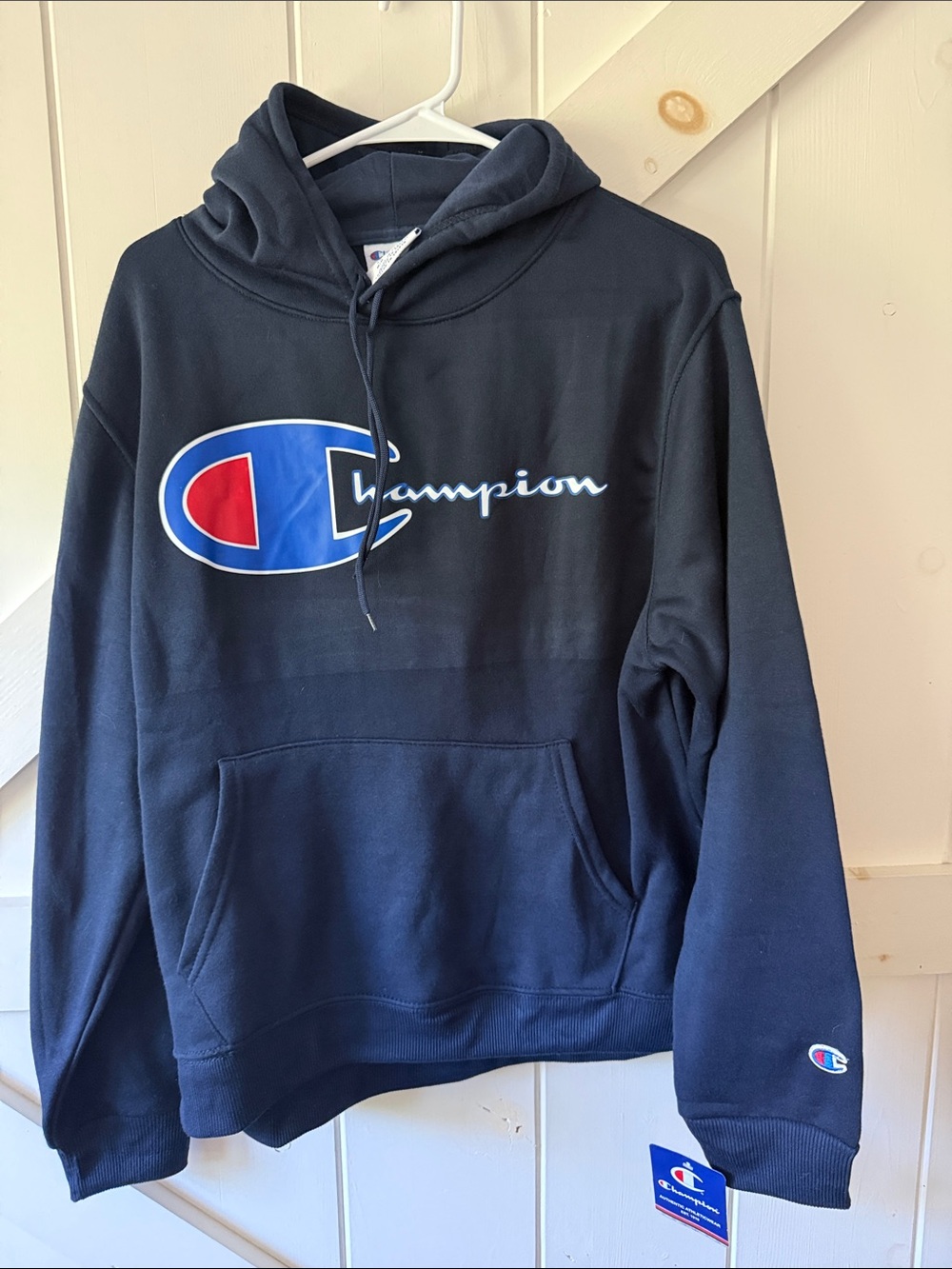 Champion Navy Blue Logo Hoodie